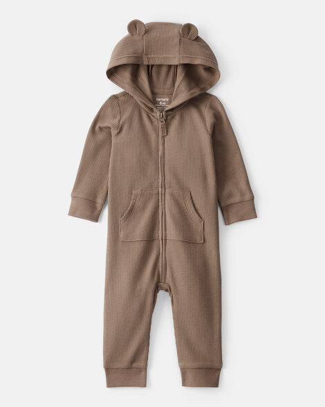baby bear long-sleeve jumpsuit - brown
