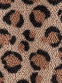 Brown - Kid Leopard Sherpa Hooded Zip Jacket, Selected