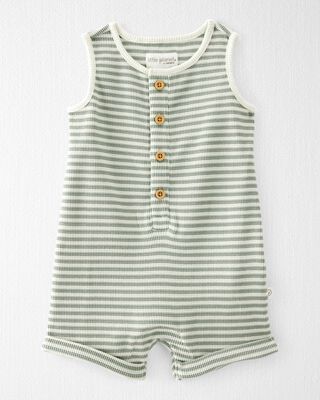 Product image 1 of Baby Organic Cotton Waffle Knit Romper in Stripes