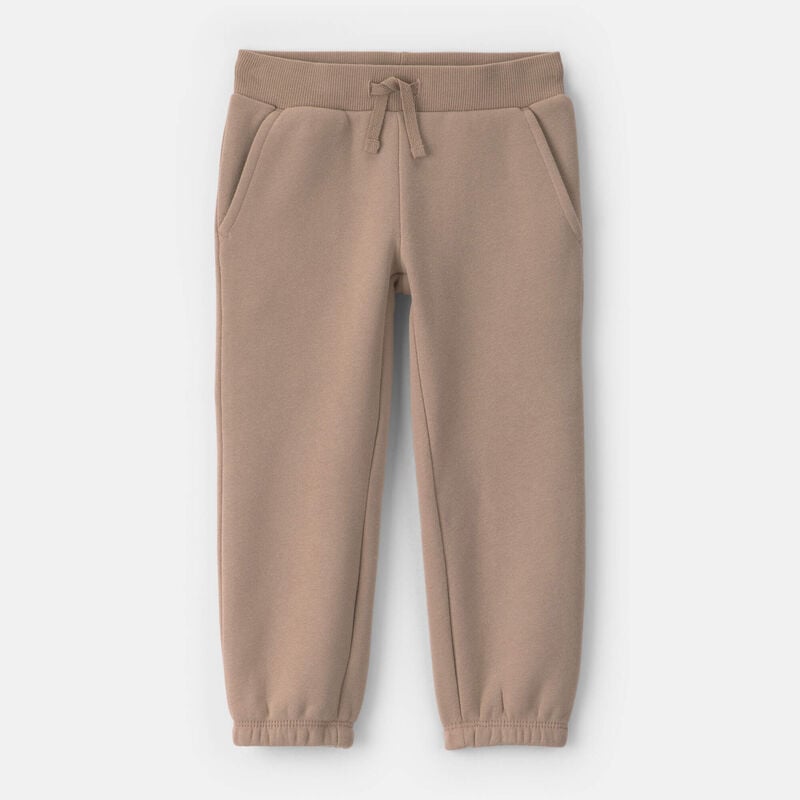 Toddler Girl Fleece Joggers - Taupe