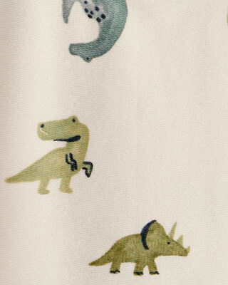 Product image 2 of Toddler Boy Dinosaur French Terry Long-Sleeve Tee & Pant Set - Ivory