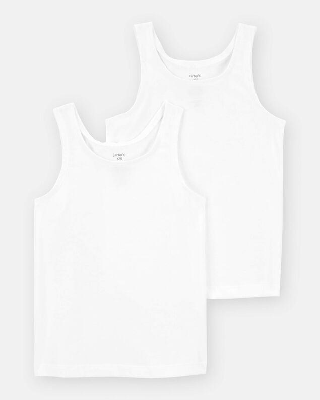 Product image 1 of Girls 2-Pack Tank Undershirts - White