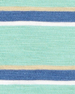 Product image 2 of Baby Striped Cotton Blend Short-Sleeve Henley - Green
