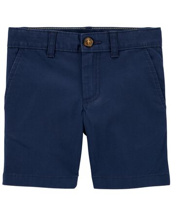 Toddler Blue Flat-Front Shorts