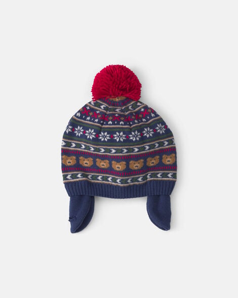 Baby Boy Pom Fair Isle Beanie