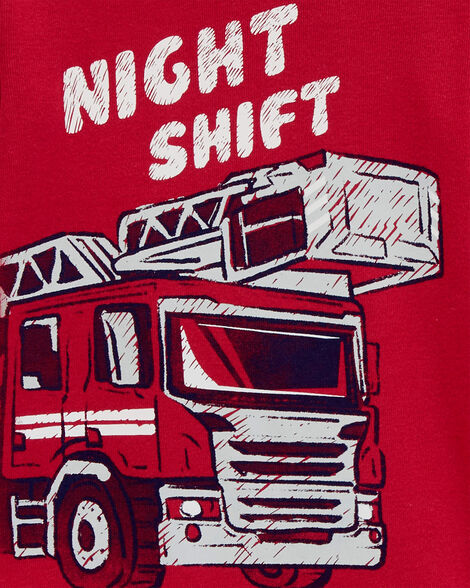 Product image 2 of Toddler 4-Piece Firetruck 100% Snug Fit Cotton Pajamas