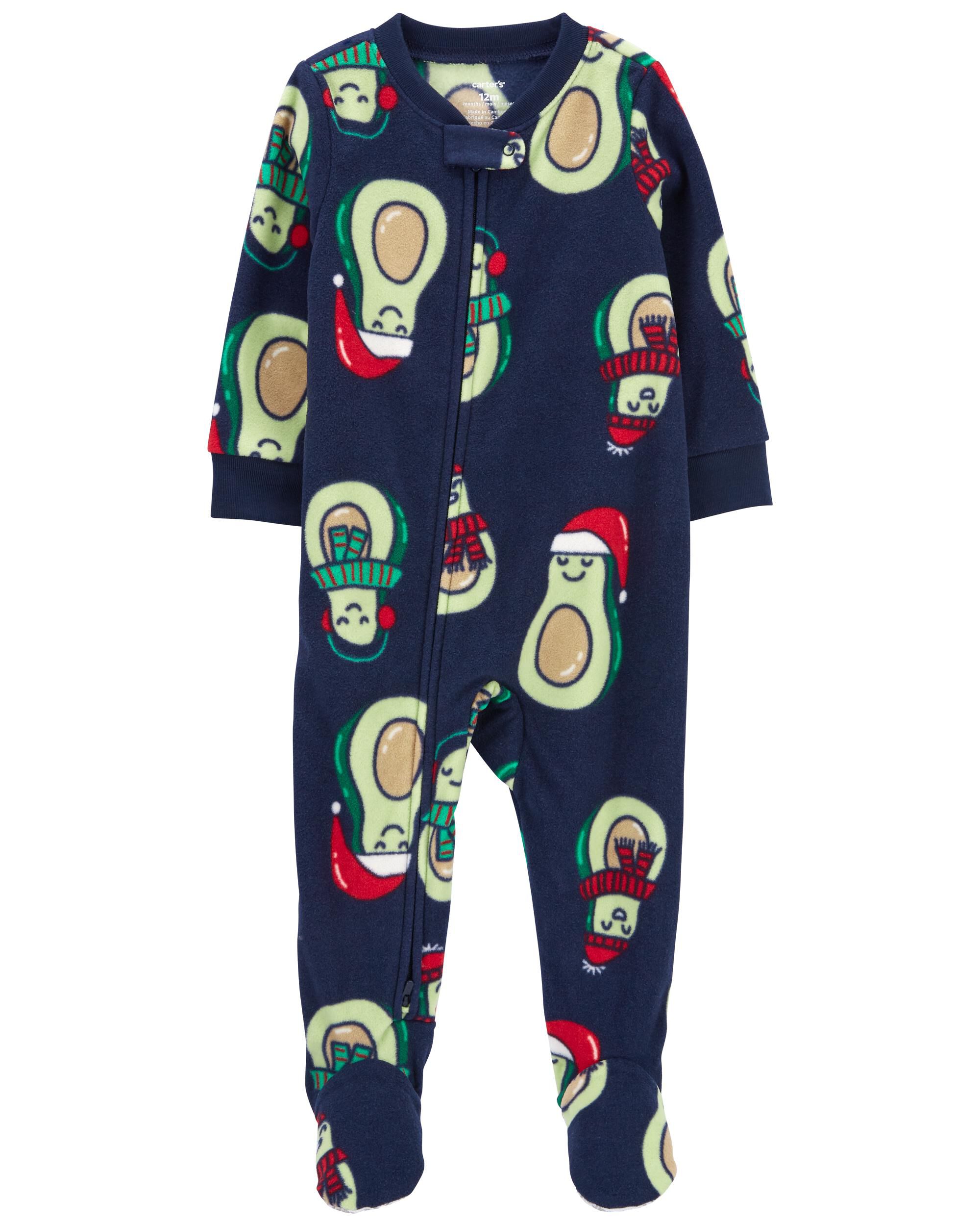 Baby 1 Piece Avocado Fleece Footie Pajamas Carter s Carter s