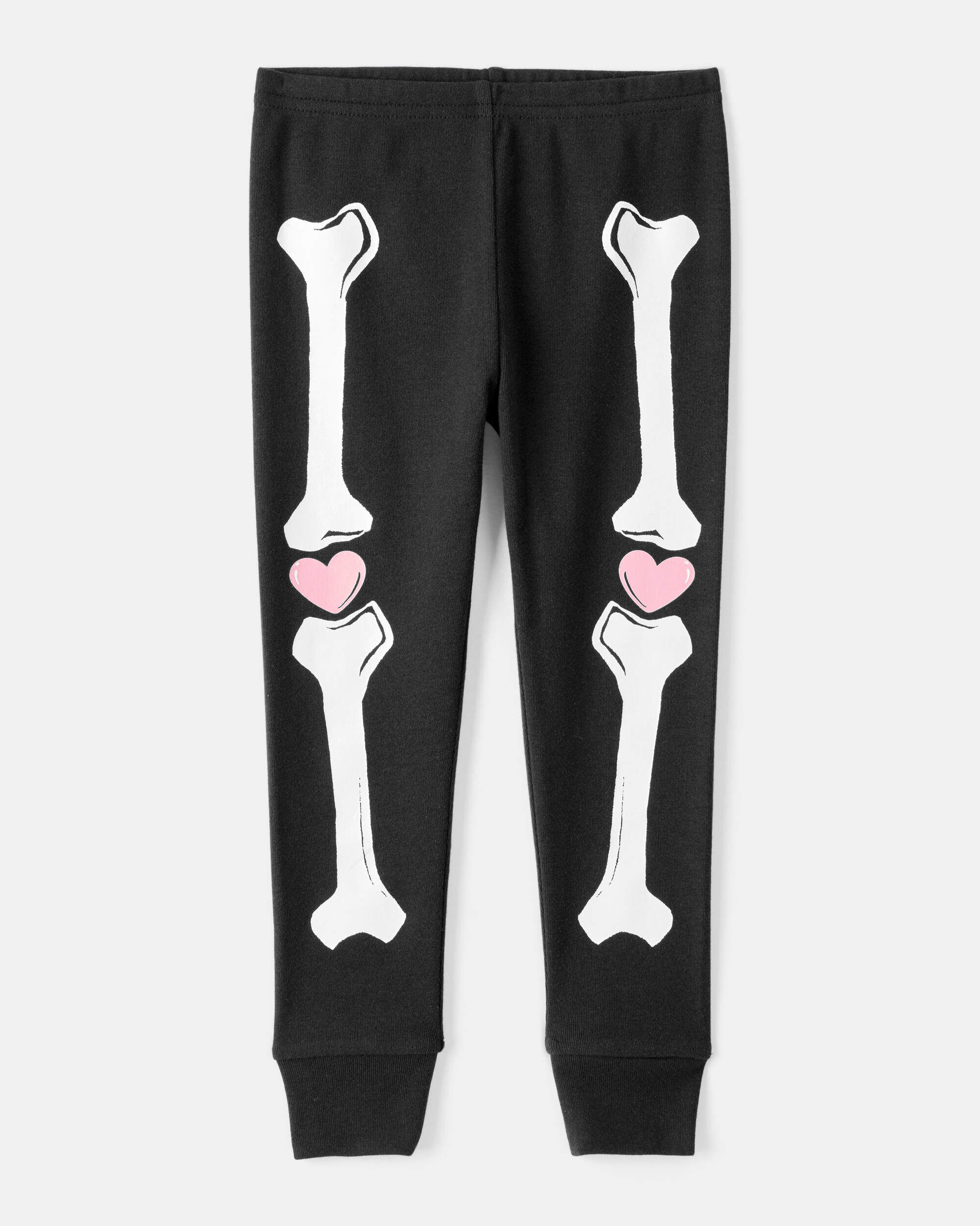 Toddler 2-Piece Glow The Dark Skeleton 100% Snug Fit Cotton Pajamas - Black