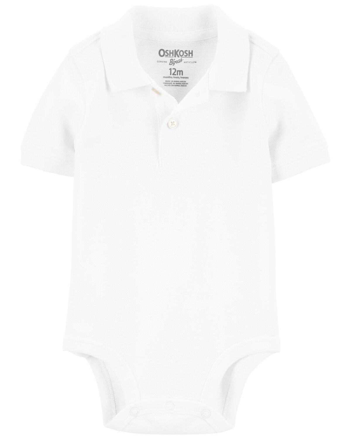 Baby White Piqué Polo Bodysuit OshKosh Carter's