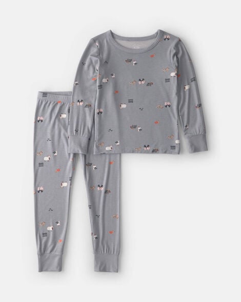 toddler 2-piece halloween purelysoft™ snug fit pajama set - grey