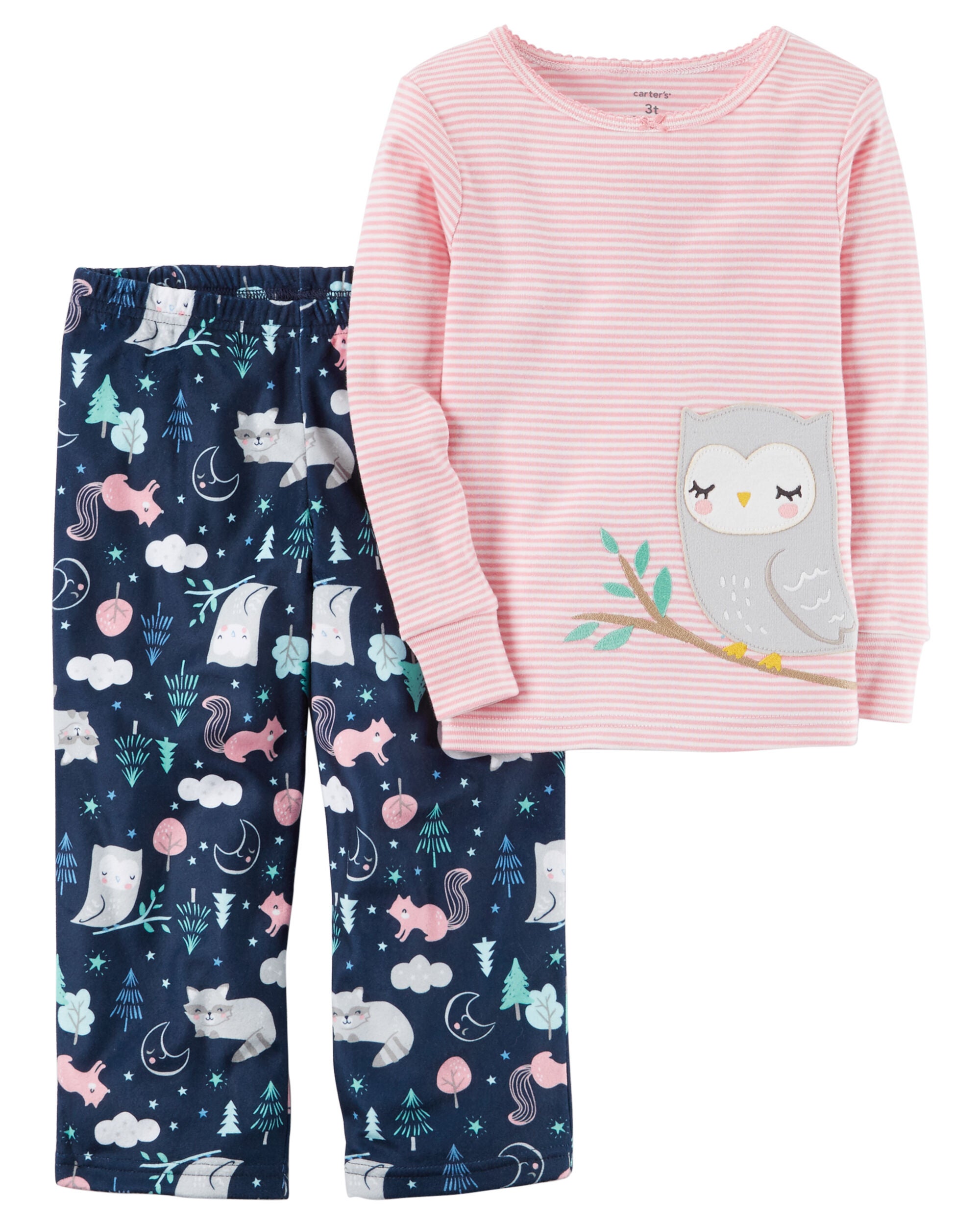 Carter/'s Kid Girls/' 2 piece Owl Fleece PJ