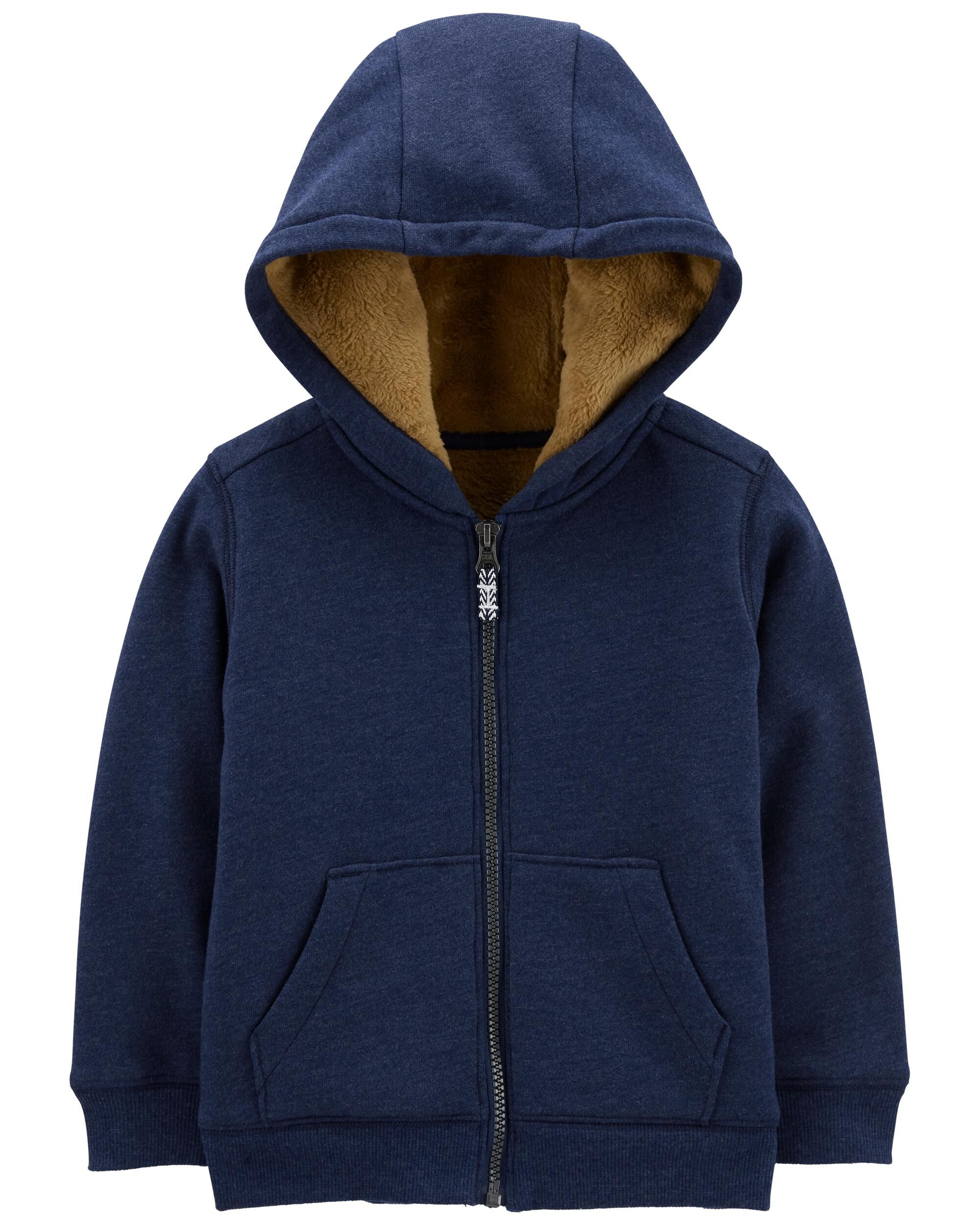 Toddler Boy Carter's Fuzzy-Lined Zip Hoodie, Boy's, Size: 3T, Blue