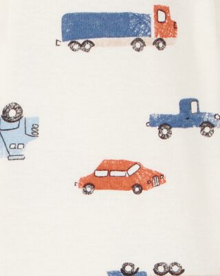 Product image 2 of Toddler 1-Piece Cars 100% Snug Fit Cotton Footless Pajamas - Ivory