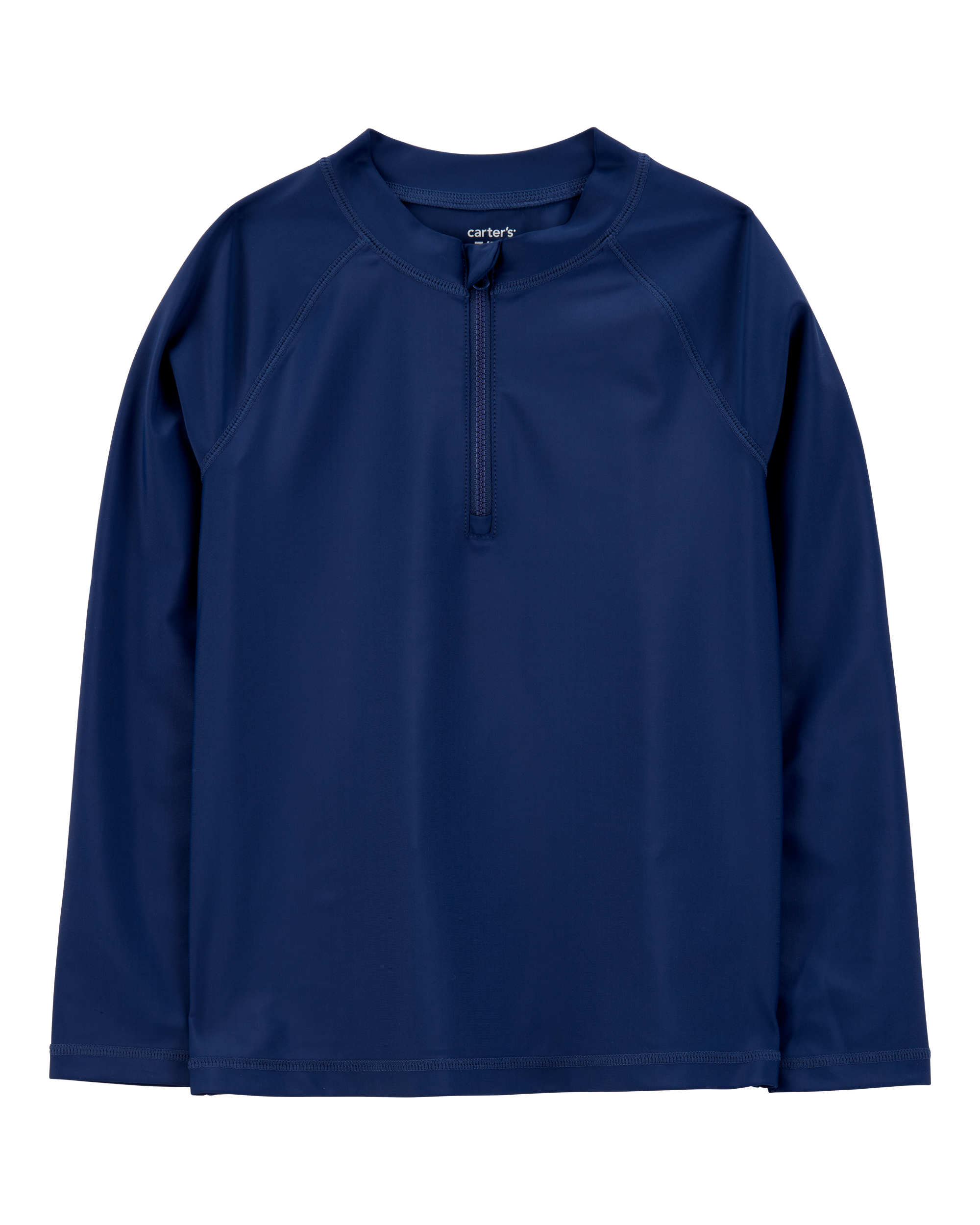Boys Long Sleeve Half-Zip Rashguard - Navy