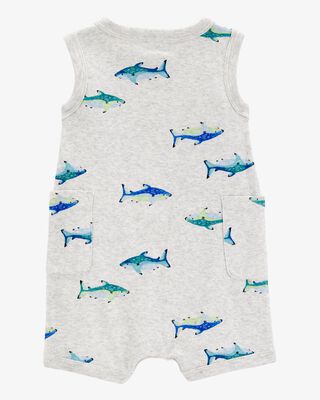 Product image 2 of Baby Fish Cotton Blend Romper - Grey