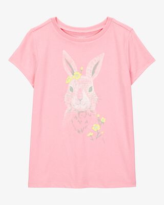 Product image 1 of Kid Bunny Short-Sleeve Graphic Tee - Pink