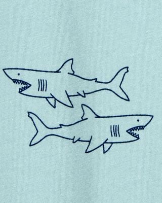 Product image 2 of Baby Shark Print Cotton Romper - Blue