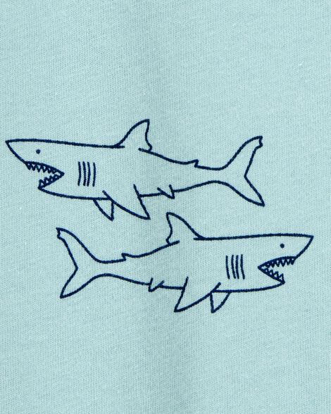  Product image 2 of Baby Shark Print Cotton Romper - Blue