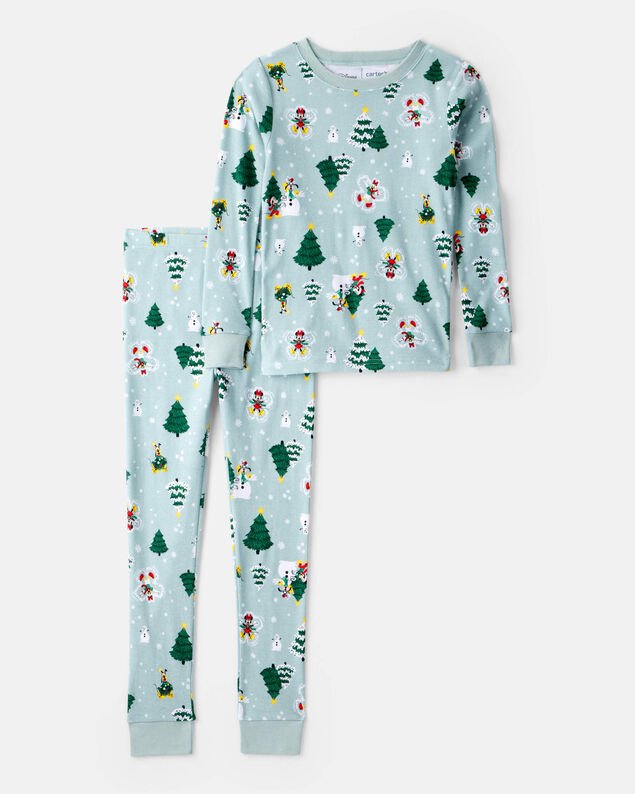 Product image 1 of Kid Disney© Mickey Mouse 100% Cotton Long-Sleeve Snug Fit 2-Piece Pajamas - Blue