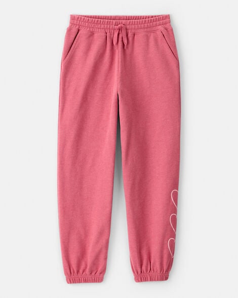 Product image 1 of Girls Heart French Terry Joggers - Pink