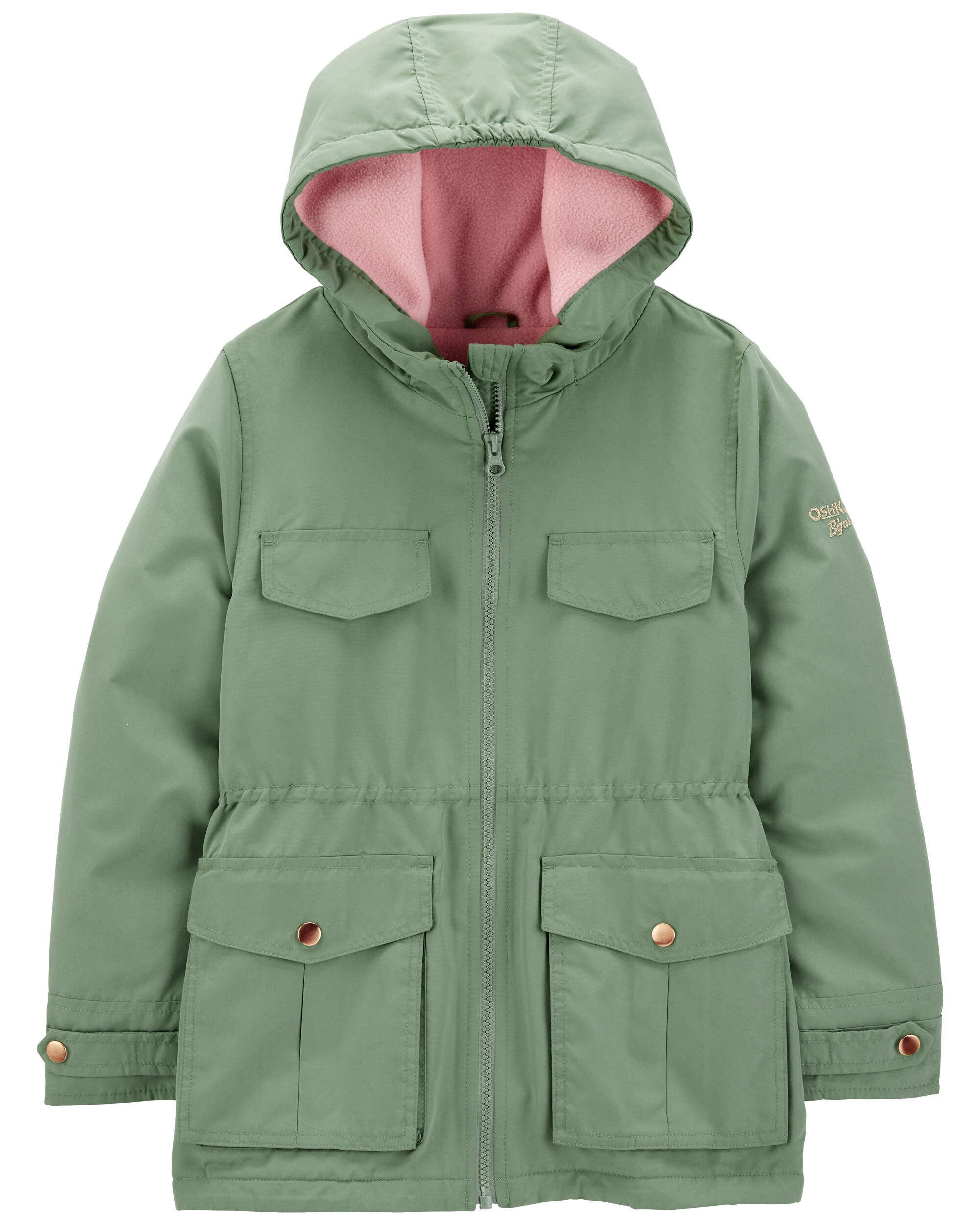 Kid Metallic Checkered Fleece-Lined Midweight Jacket
