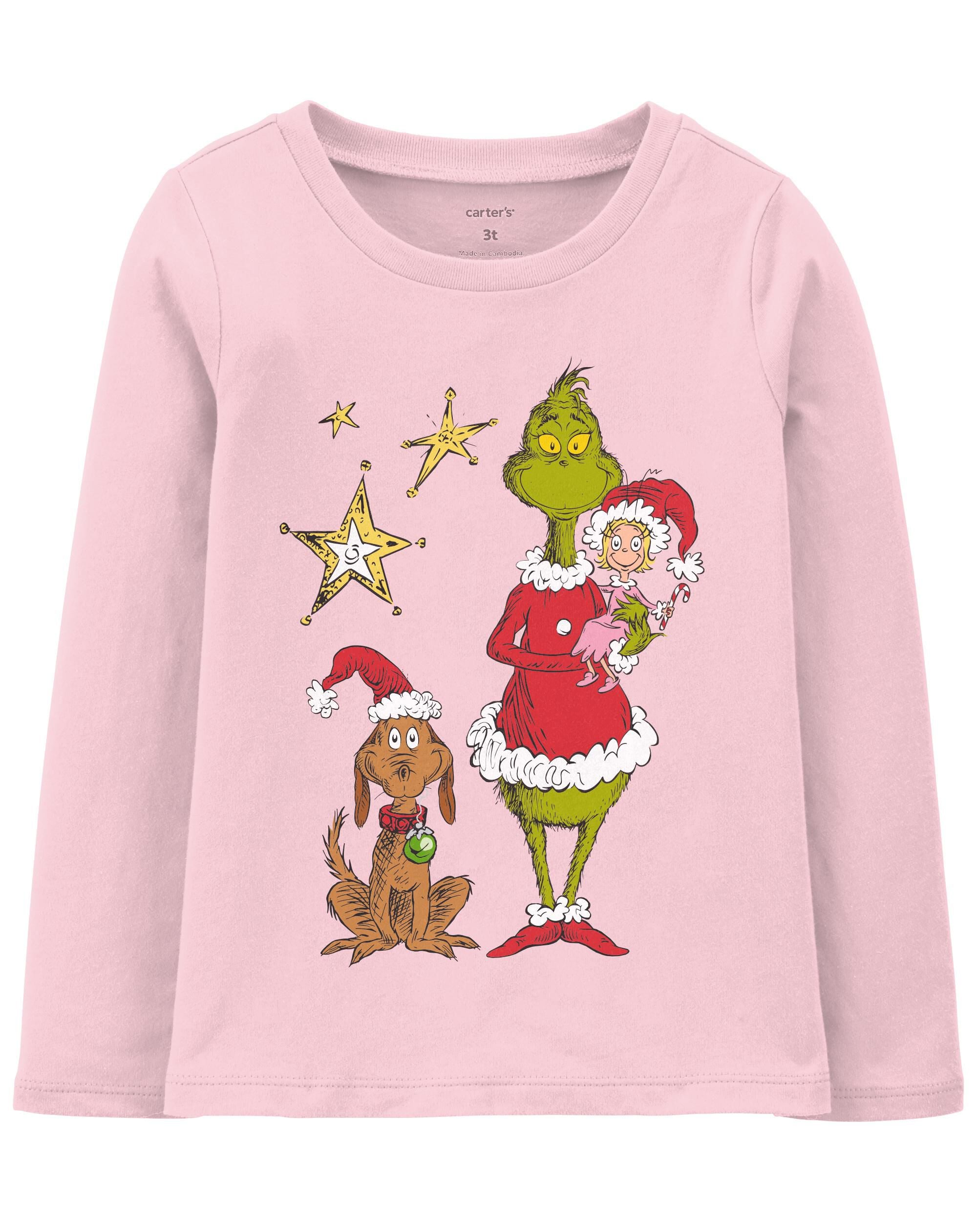 Toddler Pink Grinch Christmas Tee 