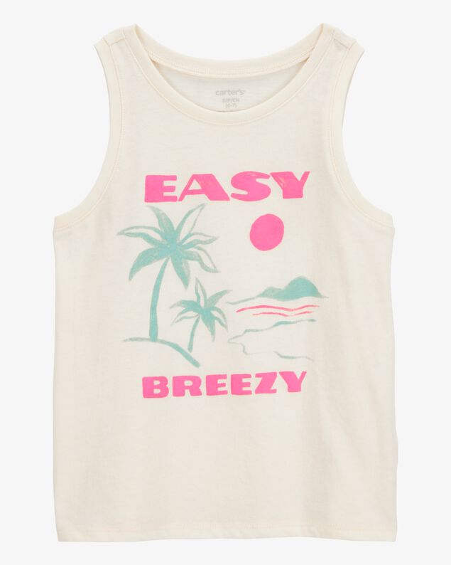 Product image 1 of Kid Palm Tree Vintage Muscle Tank - White