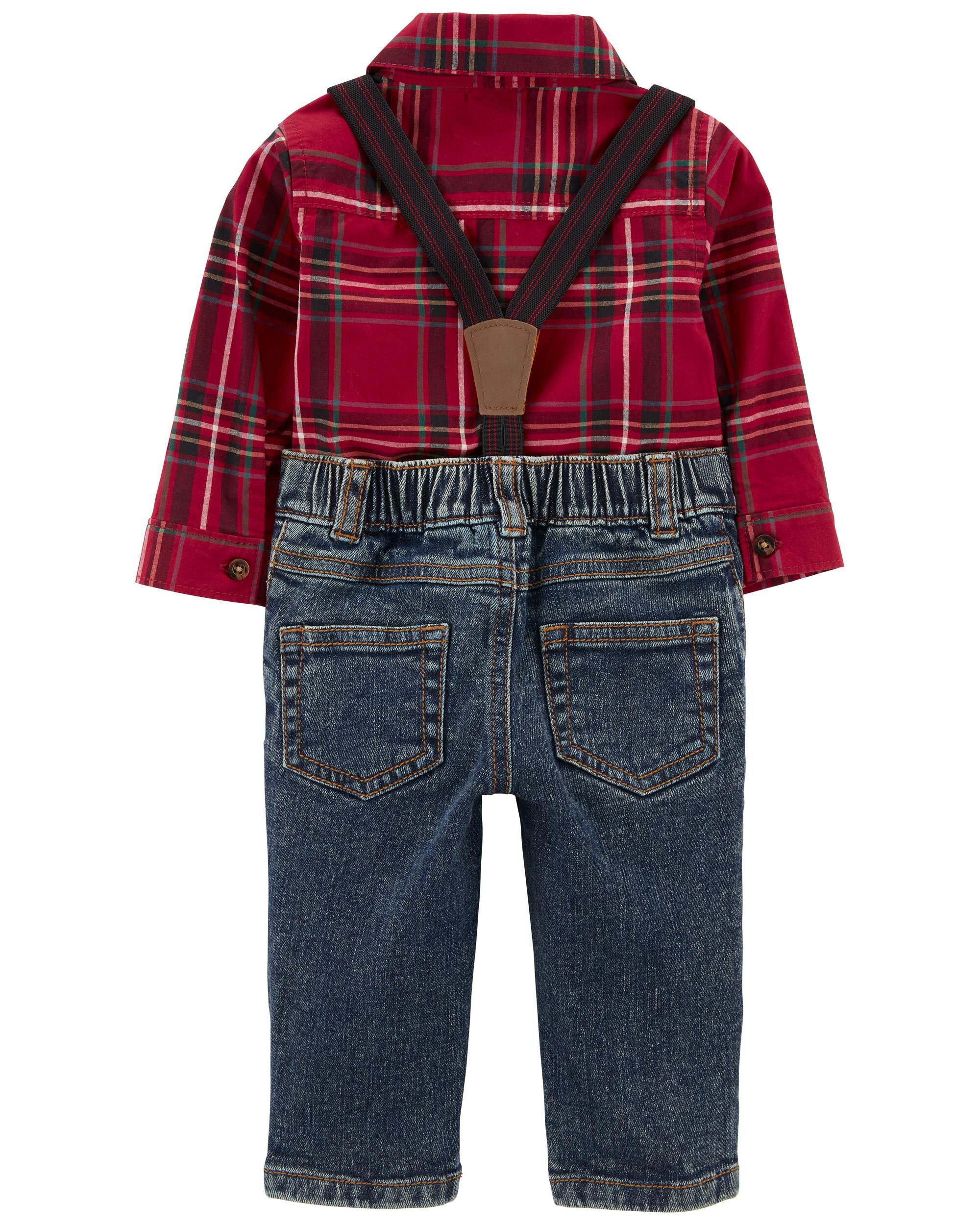 Baby 3 Piece Plaid Dress Me Up Set Carter s Carter s