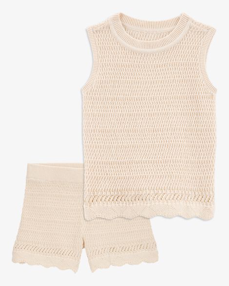  Product image 1 of Baby 2-Piece Crotchet Knit Tank & Shorts Set - Ivory
