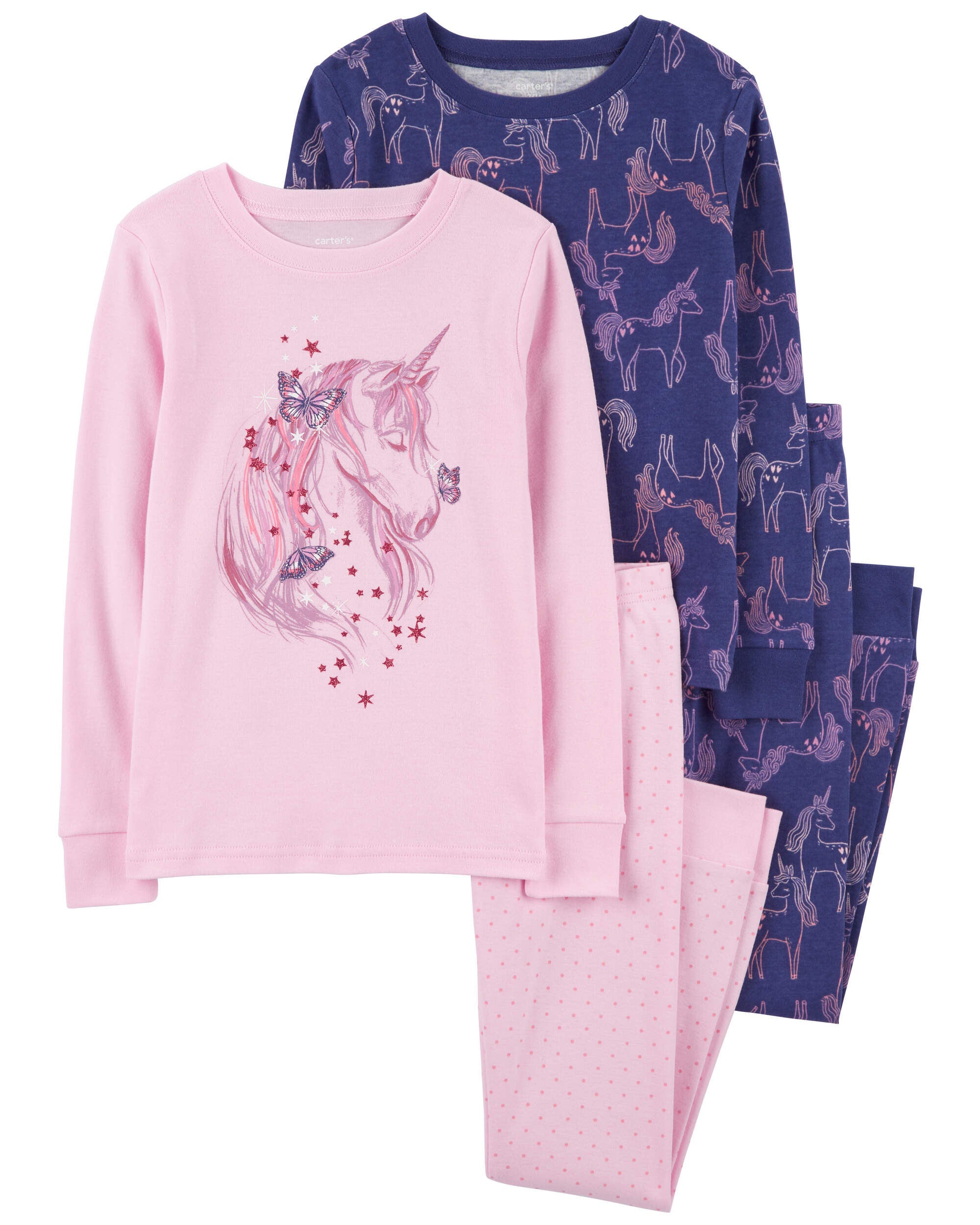 Kid 4 Piece Unicorn 100 Snug Fit Cotton Pajamas Carter s Carter s