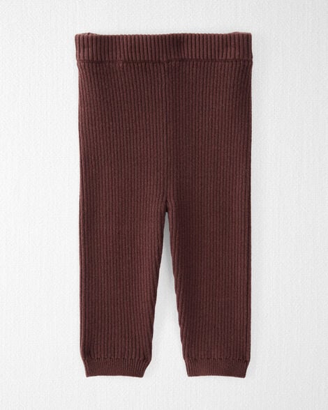  Product image 1 of Baby Organic Cotton Sweater Knit Rib Leggings in Deep Burgundy