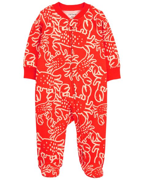 Product image 1 of Baby 2-Way Zip Crab Cotton Sleep & Play Pajamas