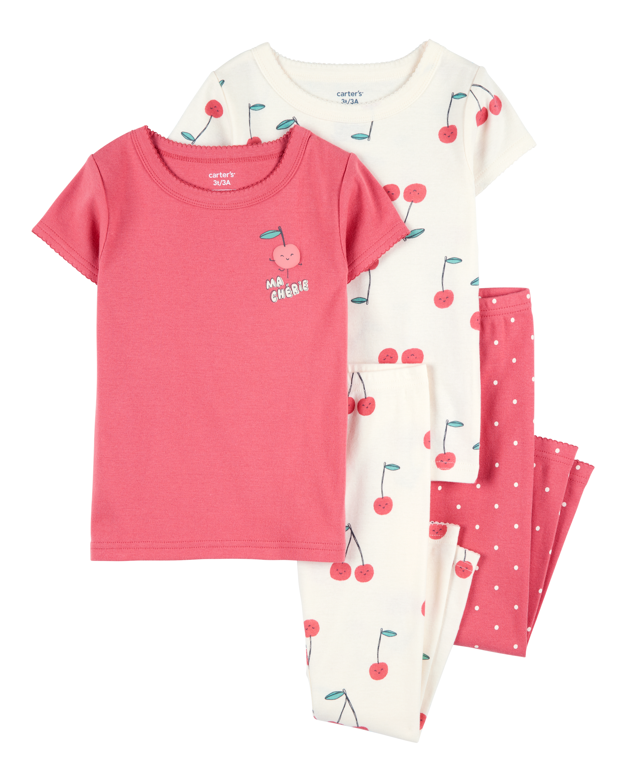 Baby 4-Piece Cherry Cotton Pajamas