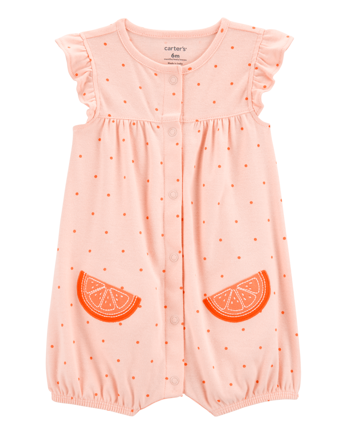 carter's Baby Girl Cotton Short-Sleeve Romper - Orange