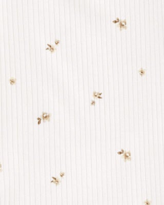 Product image 2 of Kid Long-Sleeve Floral Rib Tee - Ivory