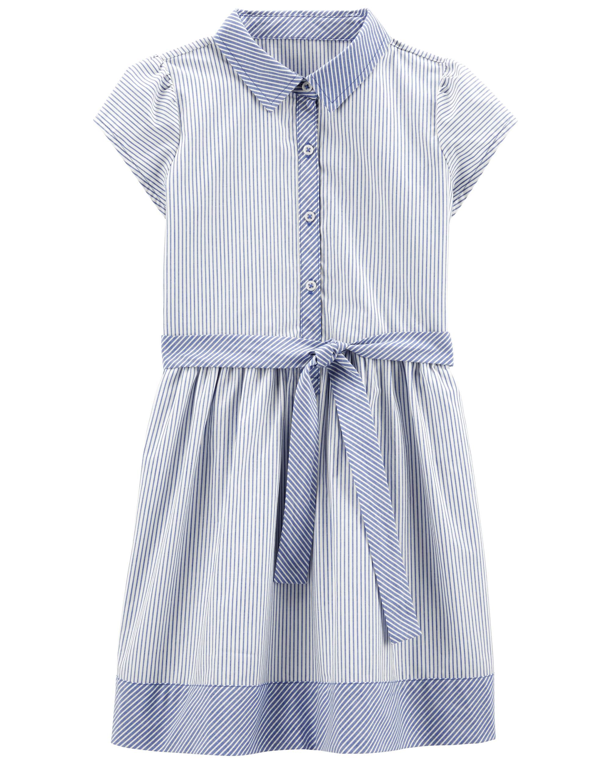 Kid Blue Striped Shirt Dress | carters.com