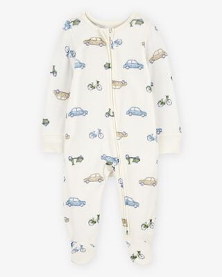 Baby Solid 2-Way Zip PurelySoft Convertible Foot Sleep & Play Pajamas - Navy | Carter's