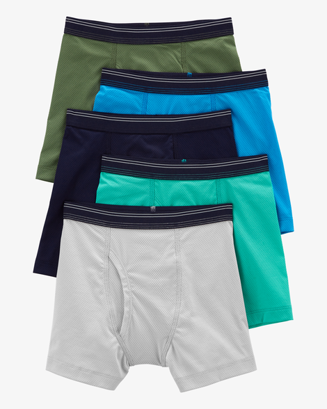 boys 5-pack active mesh boxer briefs underwear