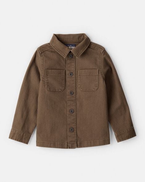 Toddler Boy Long-Sleeve Button-Down Shirt - Brown