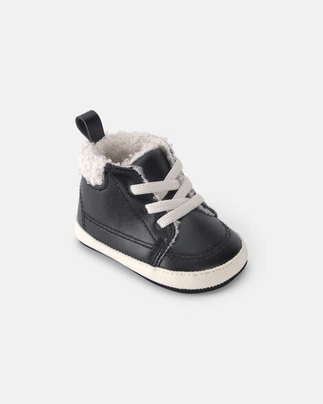 baby boy high top sneakers - black