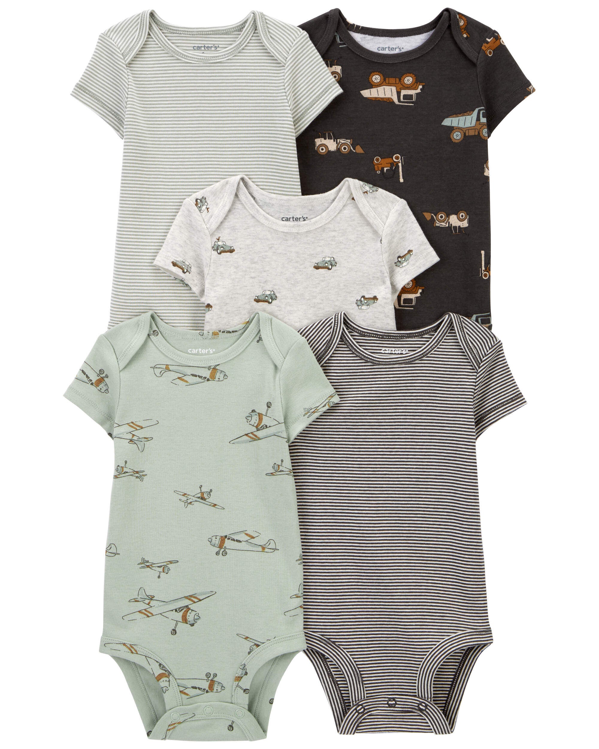 Baby 5 Pack Short Sleeve Bodysuits Carter s Carter s