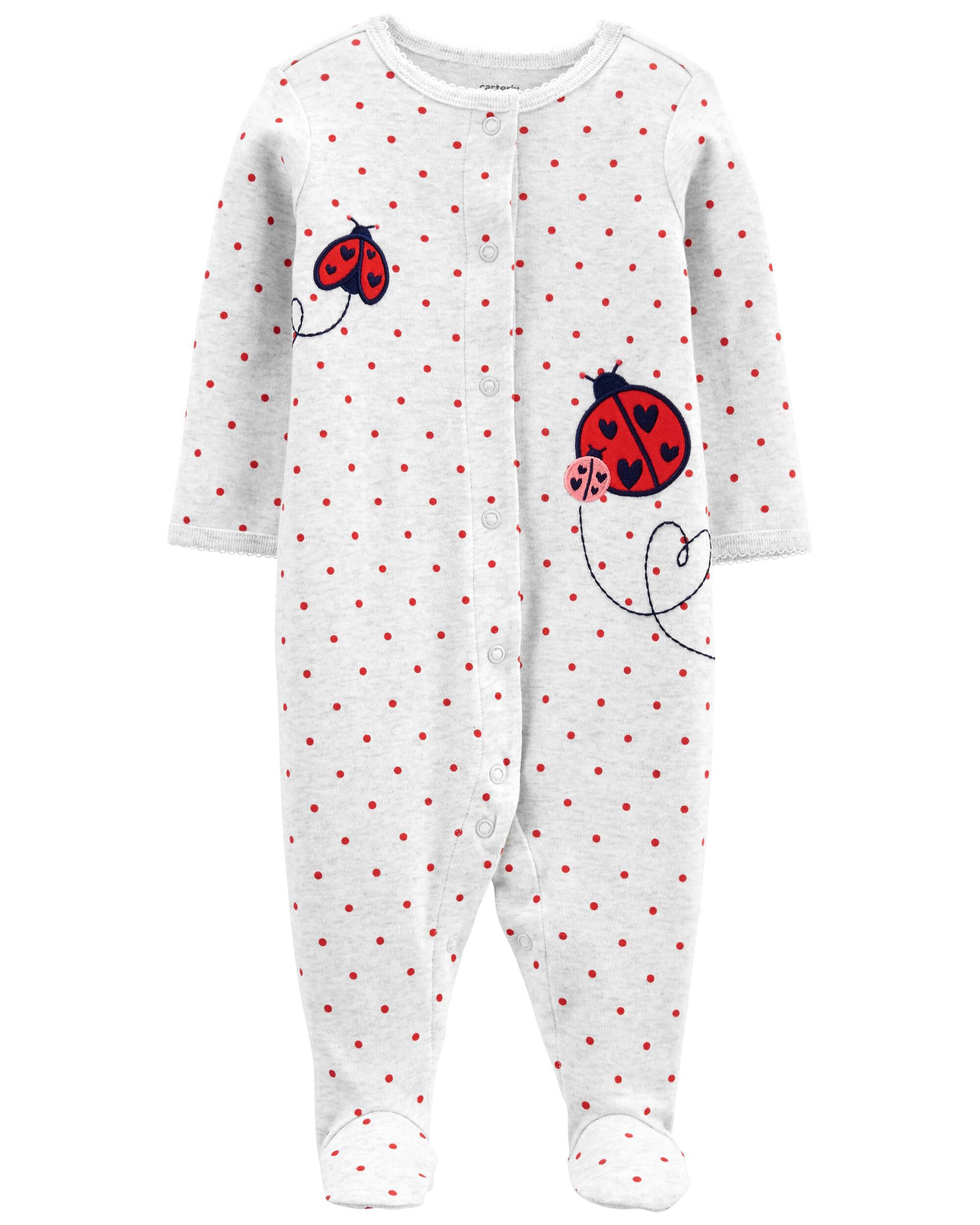*CLEARANCE* Ladybug Snap-Up Cotton Sleep & Play