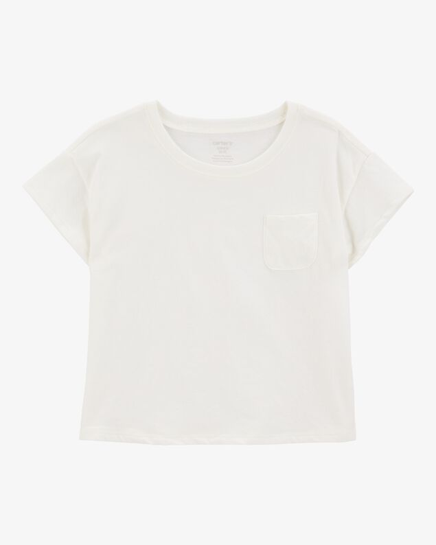 Product image 1 of Girls Short-Sleeve Pocket Tee - White
