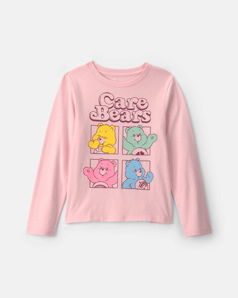 girls care bears long-sleeve graphic tee - pink