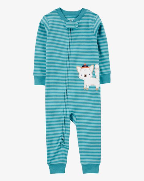  Product image 1 of Baby 1-Piece Fox Striped 100% Snug Fit Cotton Footless Pajamas