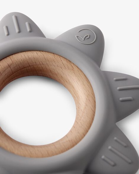  Product image 3 of Little Planet Silicone &  Wood Teether - Grey
