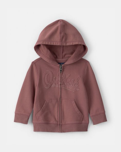 Baby Boy OshKosh Logo Zip-Up Hoodie - Brown