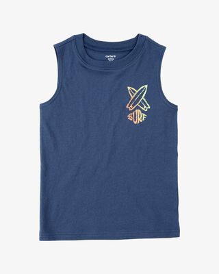 Product image 1 of Kid Surfboard Graphic Surf Tank - Navy