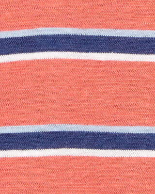 Product image 2 of Baby Striped Cotton Short-Sleeve Henley - Orange