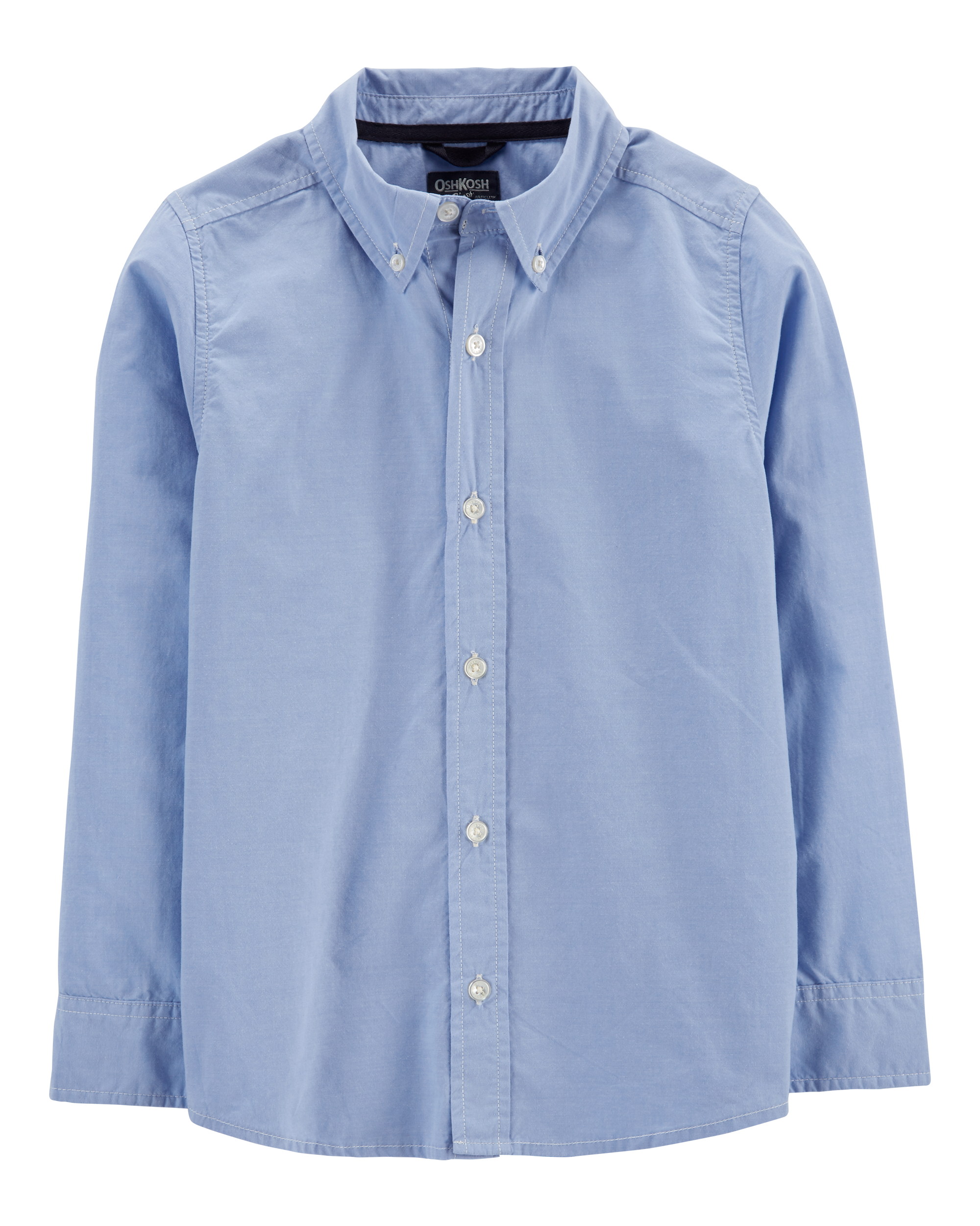 Boys Long Sleeve Button-Front Uniform Shirt